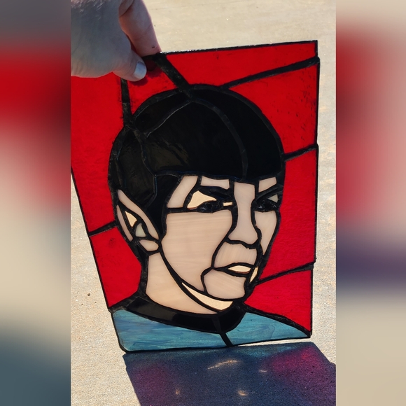 Star Trek Mr Spock stained glass handmade art suncatcher trekkie - Picture 2 of 4
